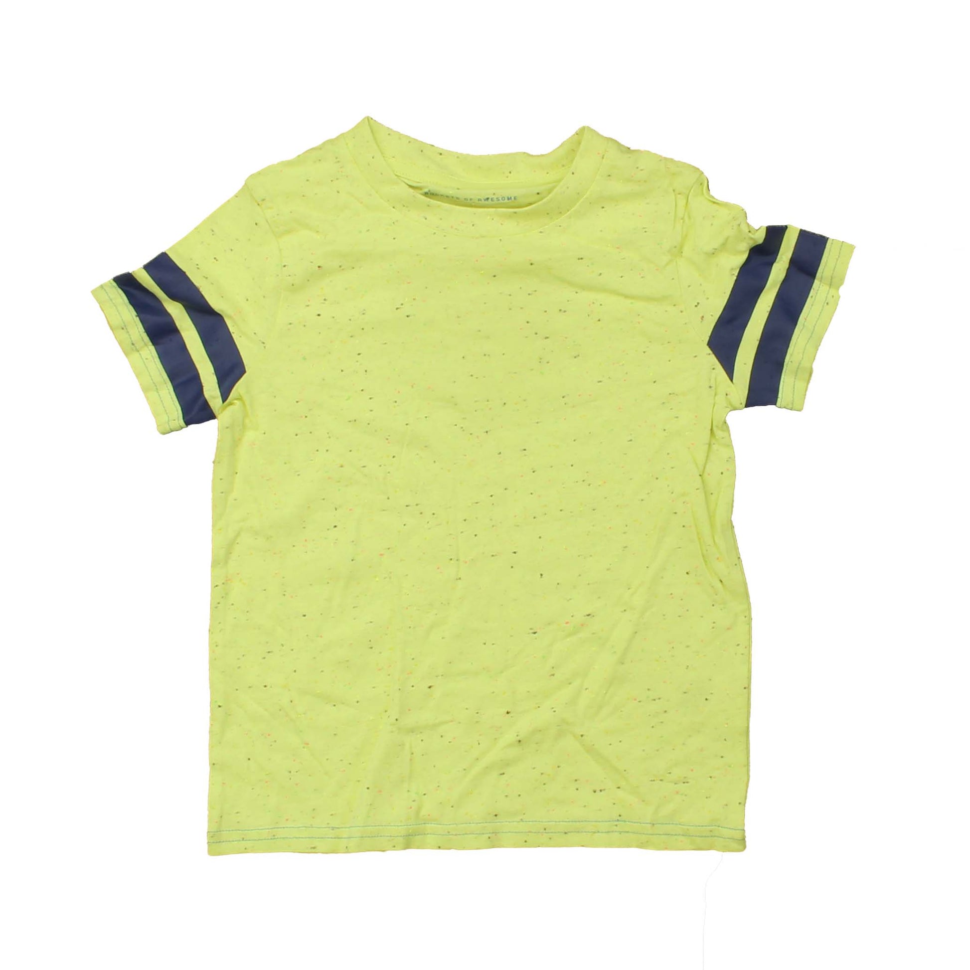 Rockets Of Awesome Boys Yellow | Blue Stripes T-Shirt Size: 4T Yellow | Blue Stripes