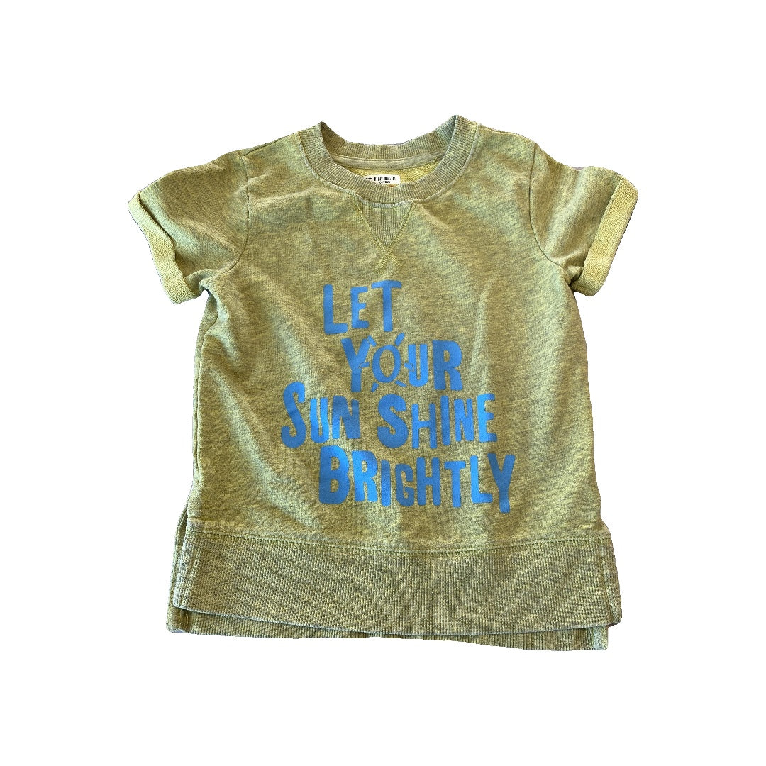 Cat & Jack Girls Yellow | Blue | Text Sweater Size: 2T Yellow | Blue | Text