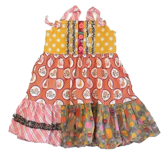 Matilda Jane Girls Yellow | Brown Roosters Dress Size: 4T Yellow | Brown Roosters