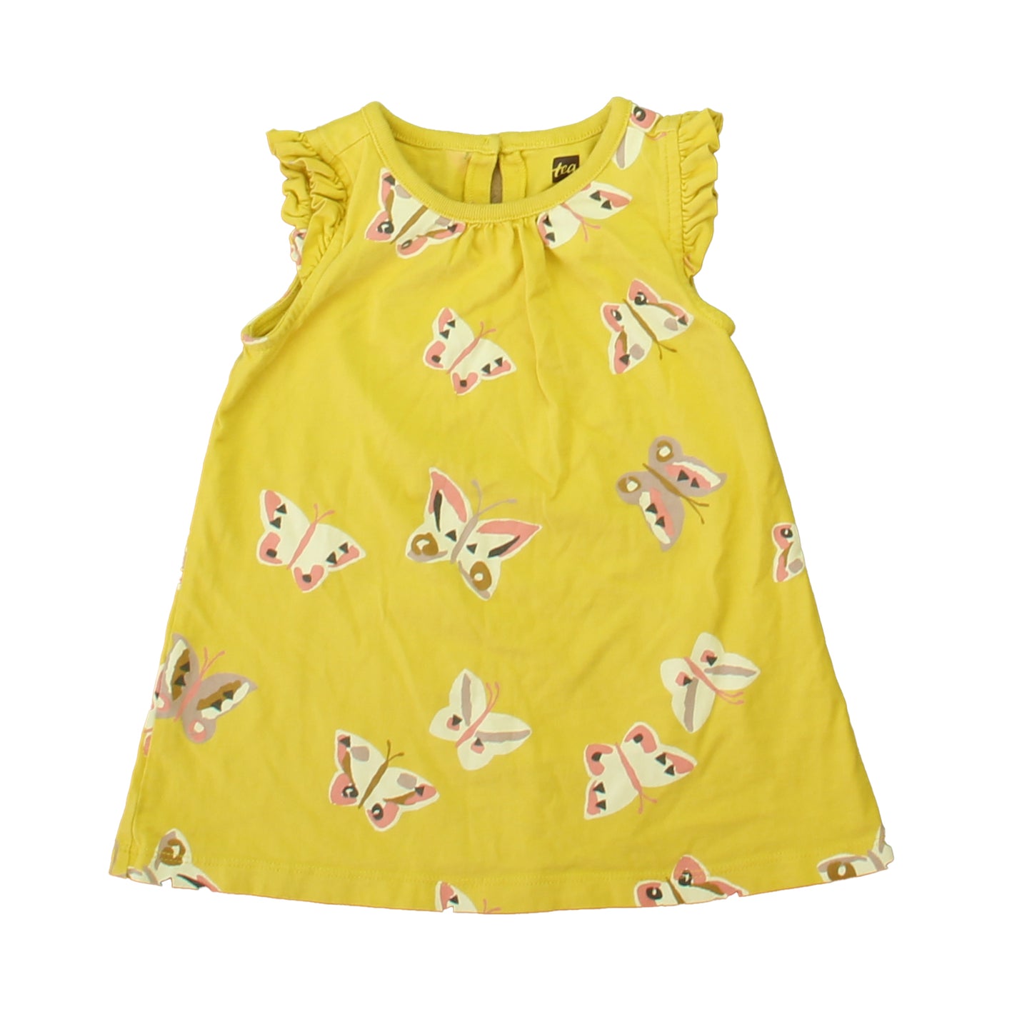 Tea Girls Yellow Butterflies Dress Size: 12-18 Months