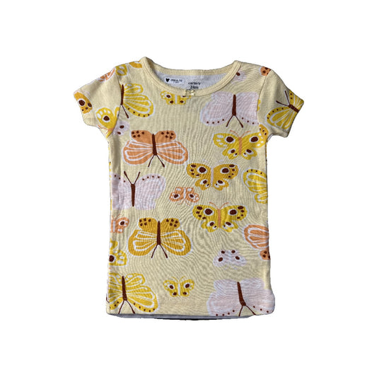Carters Girls Yellow | Butterfly Pajamas Size: 24 months Yellow | Butterfly