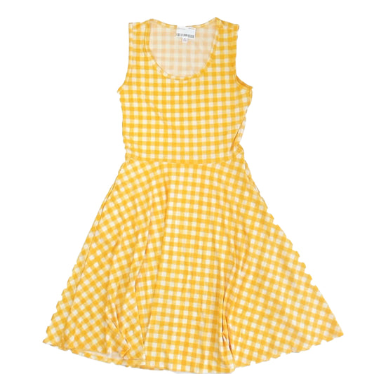 Lularoe Girls Yellow Check Dress Size: Junior Medium Yellow Check