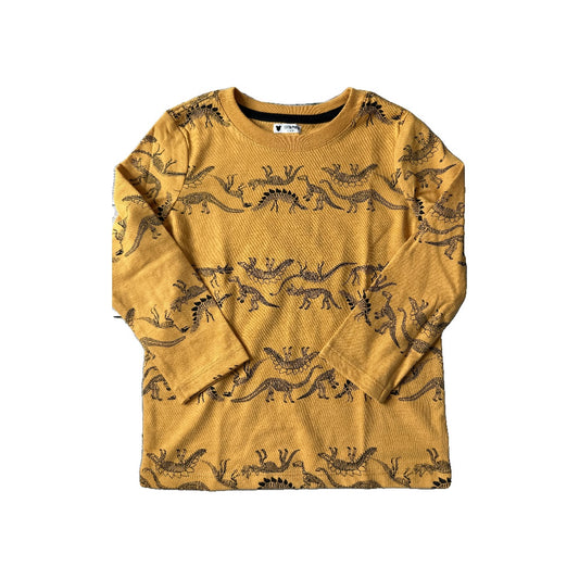 Cat & Jack Boys Yellow | Dinosaur Long Sleeve T-Shirt Size: 3T Yellow | Dinosaur