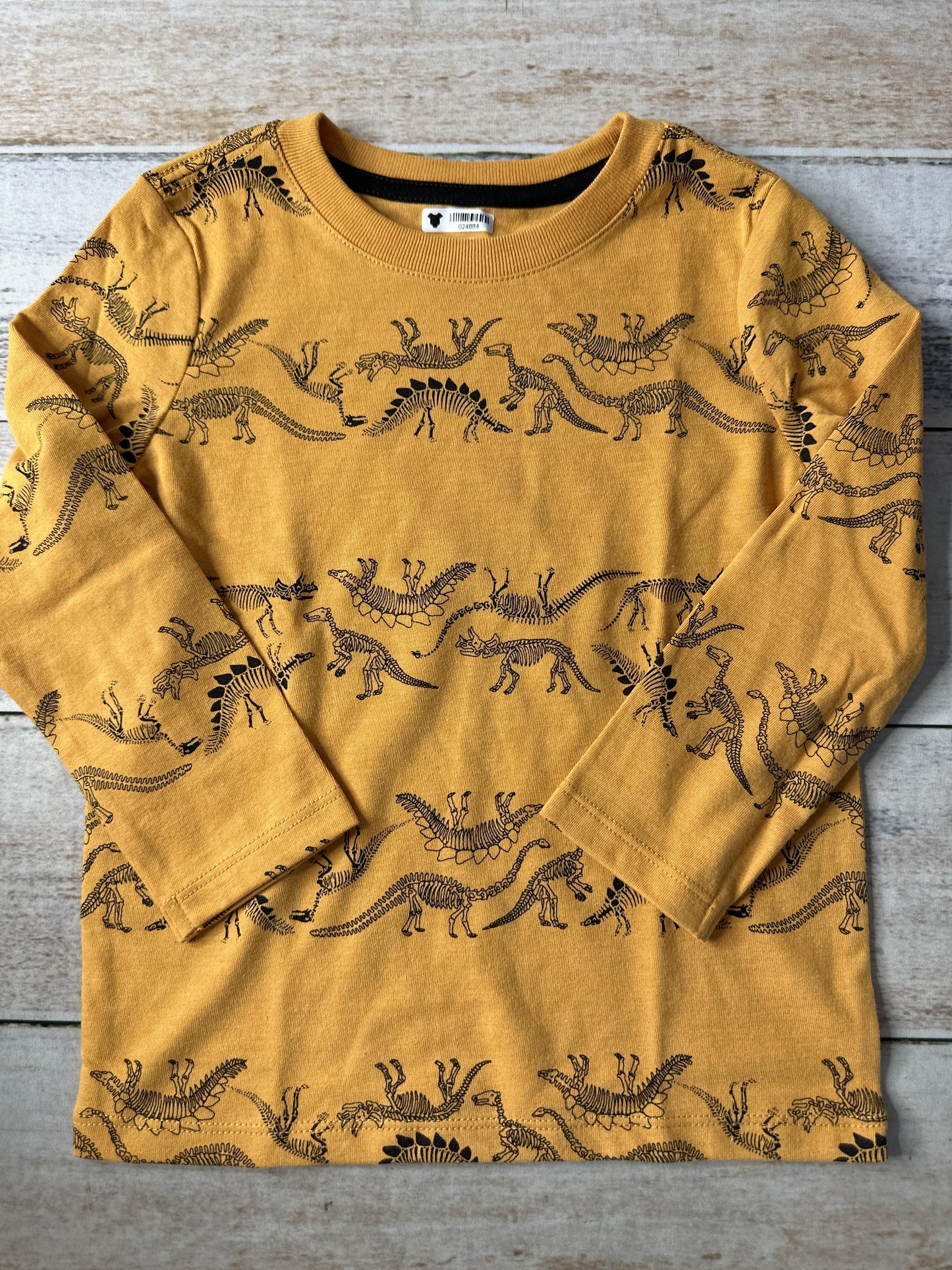 Cat & Jack Boys Yellow | Dinosaur Long Sleeve T-Shirt Size: 3T Yellow | Dinosaur