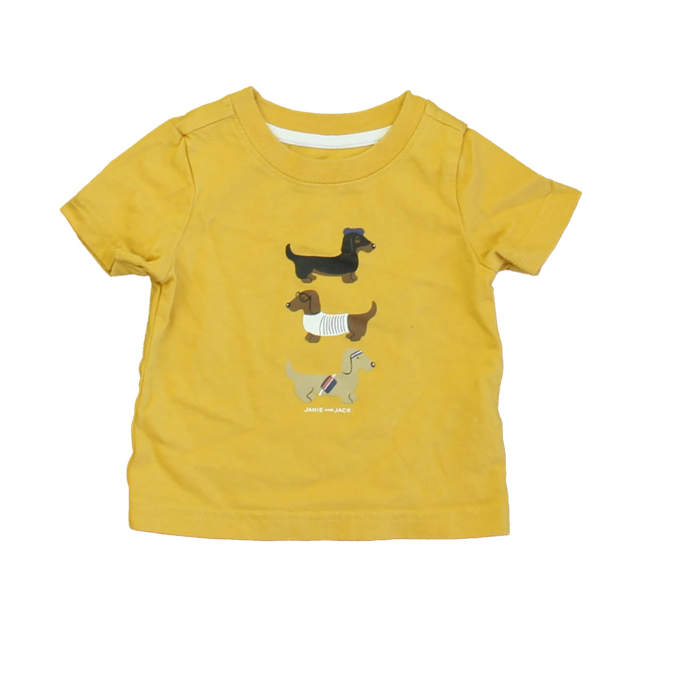 Janie and Jack Boys Yellow Dogs T-Shirt Size: 3-6 Months Yellow Dogs