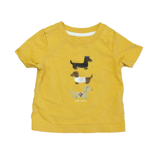 Janie and Jack Boys Yellow Dogs T-Shirt Size: 3-6 Months Yellow Dogs