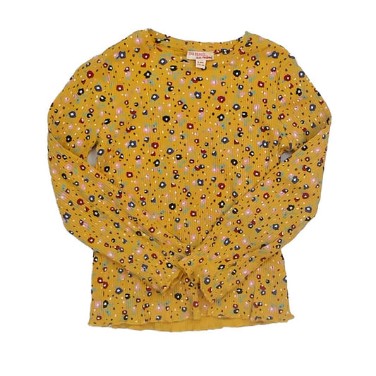 Du Pareil Girls Yellow Floral Long Sleeve T-Shirt Size: 6 Years Yellow Floral