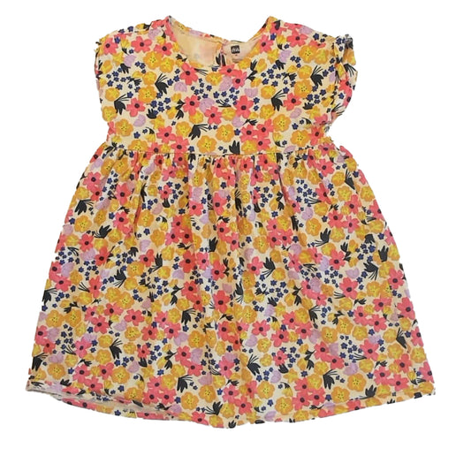 Tea Collection Girls Yellow Floral Dress Size: 10 Years Yellow Floral