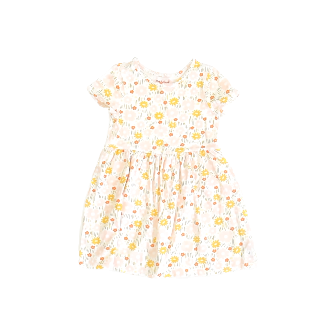 Cat & Jack Girls Yellow Floral Dress Size: 5T Yellow Floral