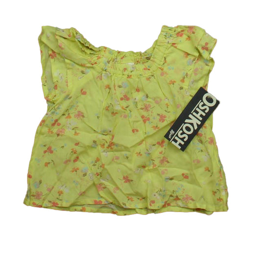 Osh Kosh Girls Yellow Floral Blouse Size: 12 Months