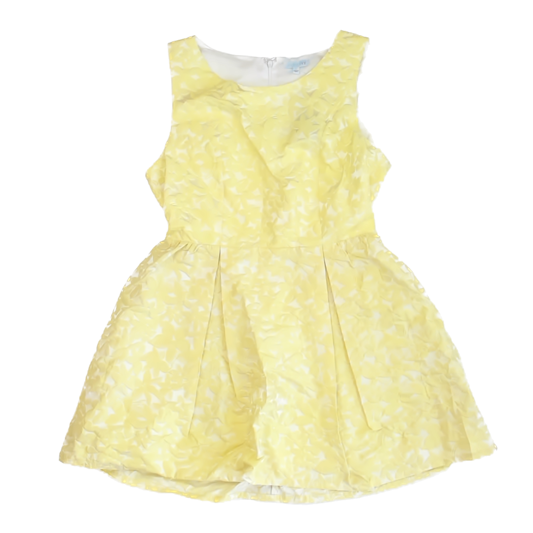Jun & Ivy Girls Yellow Floral Dress Size: Junior Large Yellow Floral