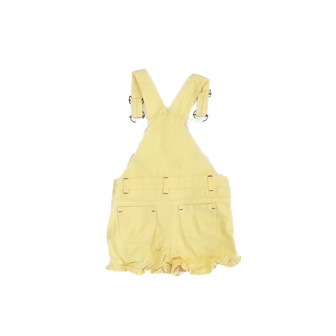 Unknown Girls Yellow | Floral Overall Shorts Size: 5T Yellow | Floral