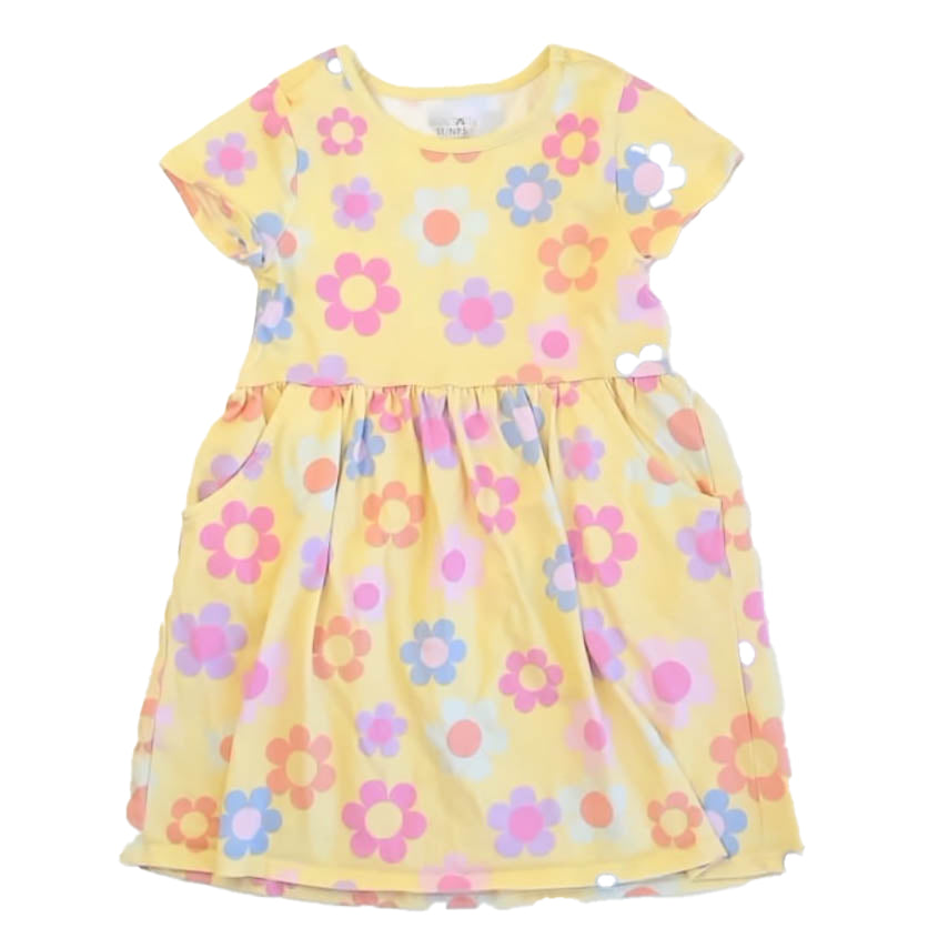 Garanimals Girls Yellow Floral Dress Size: 5T Yellow Floral