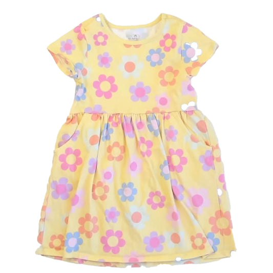 Garanimals Girls Yellow Floral Dress Size: 5T Yellow Floral