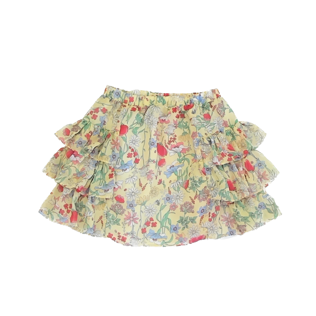 H&M Girls Yellow Floral Skirt Size: 6-8 Years Yellow Floral