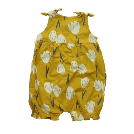 Carter's Girls Yellow Floral Romper Size: 12 Months