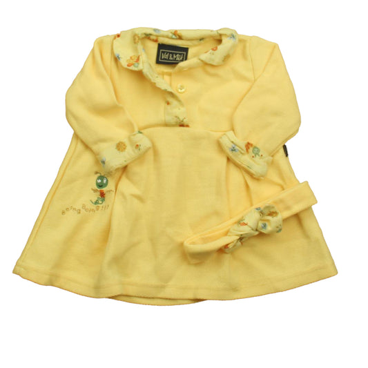 Val & Mix Girls Yellow Floral Dress Size: 12 Months Yellow Floral