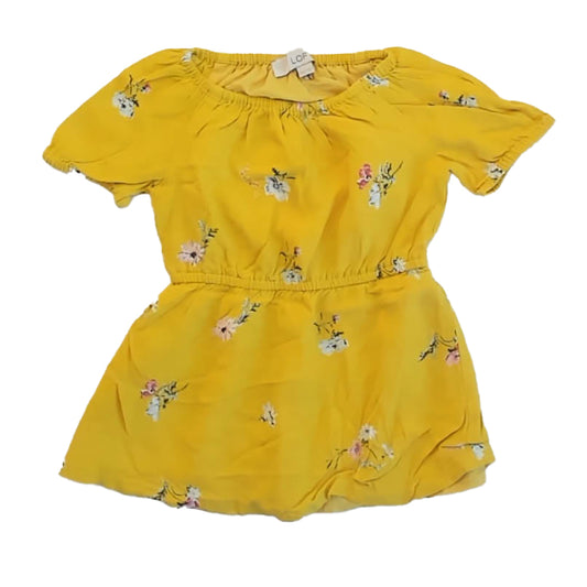Loft Girls Yellow Floral Dress Size: 3-4T Yellow Floral