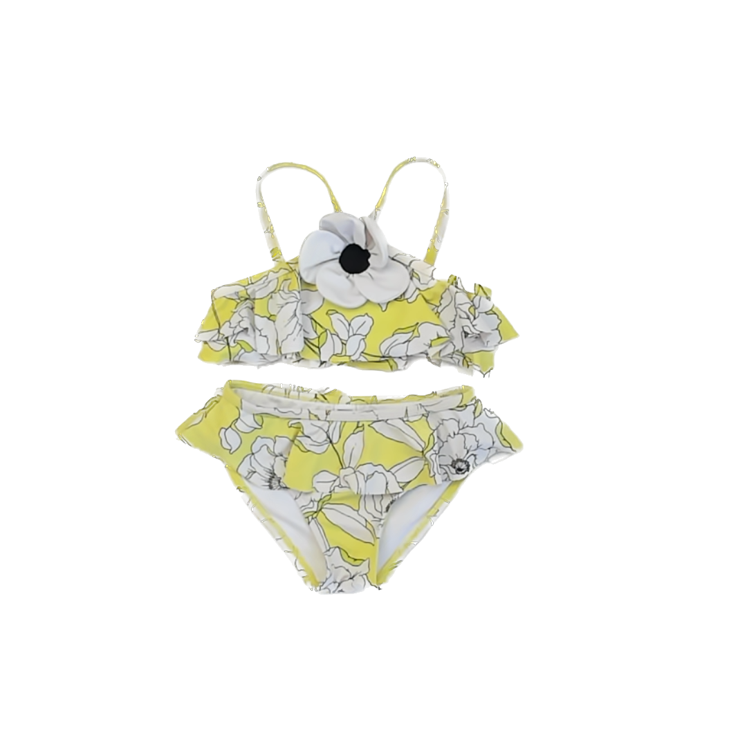 Janie and Jack Girls Yellow | Floral 1-piece Swimsuit Size: 5T Yellow | Floral