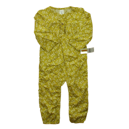 Carter's Girls Yellow Floral Romper Size: 18 Months