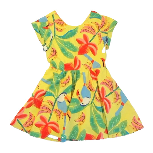 Tea Collection Girls Yellow Floral Dress Size: 4T Yellow Floral