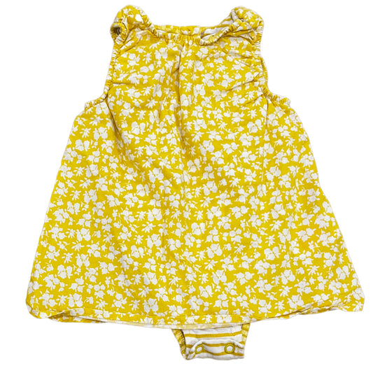 Boden Girls Yellow Floral Romper Size: 3-6 Months Yellow Floral