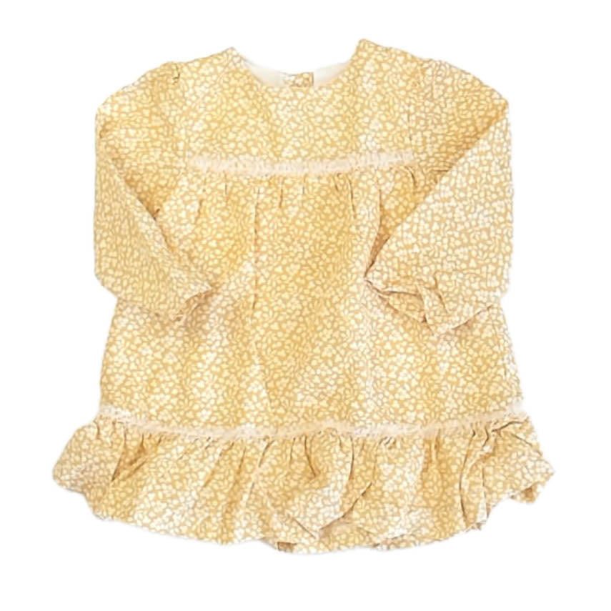 Mayoral Girls Yellow Floral Dress Size: 4-6 Months Yellow Floral