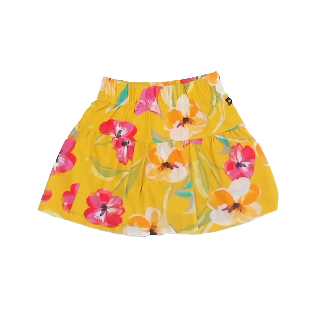 Tea Collection Girls Yellow | Floral Skirt Size: 6 Years Yellow | Floral