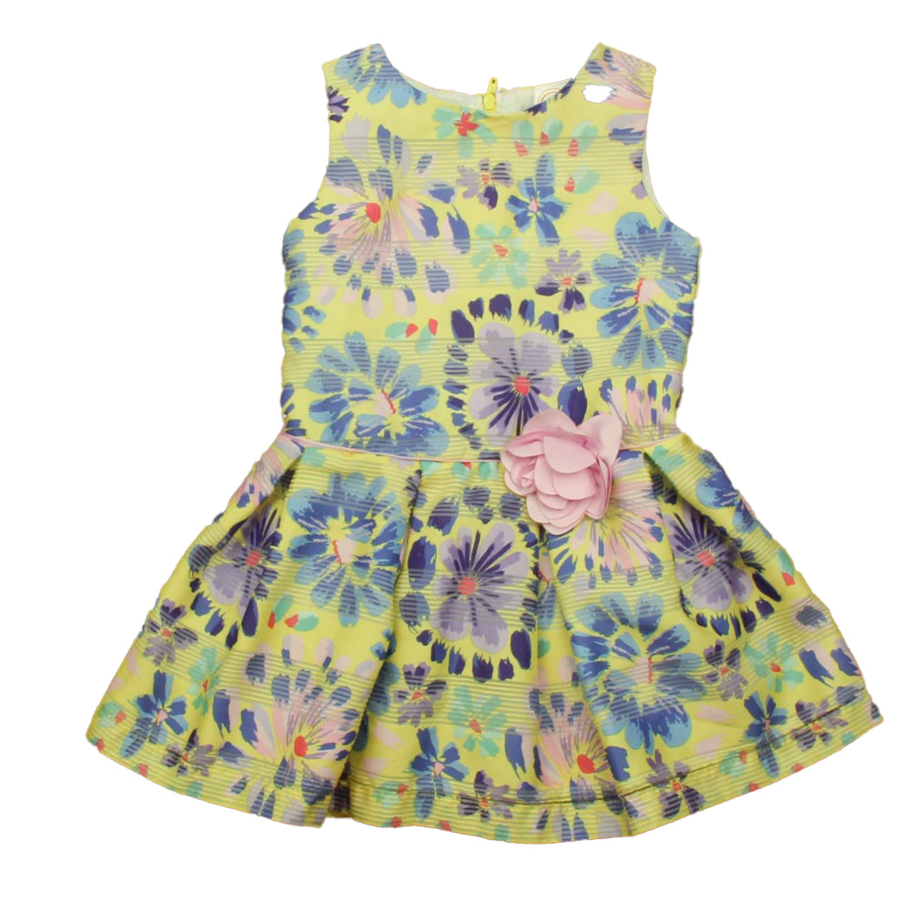 Wonder Nation Girls Yellow Floral Special Occasion Dress Size: 4T
