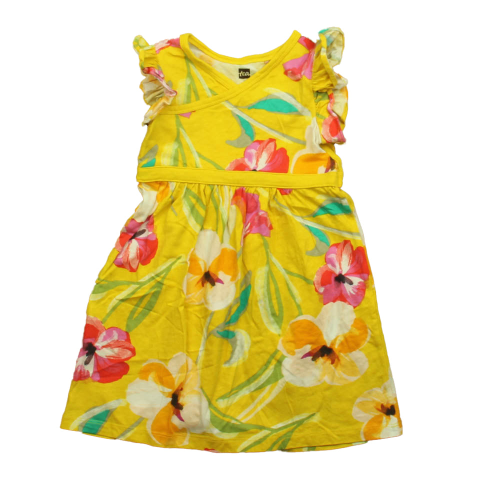 Tea Girls Yellow Floral Dress Size: 2T Yellow Floral