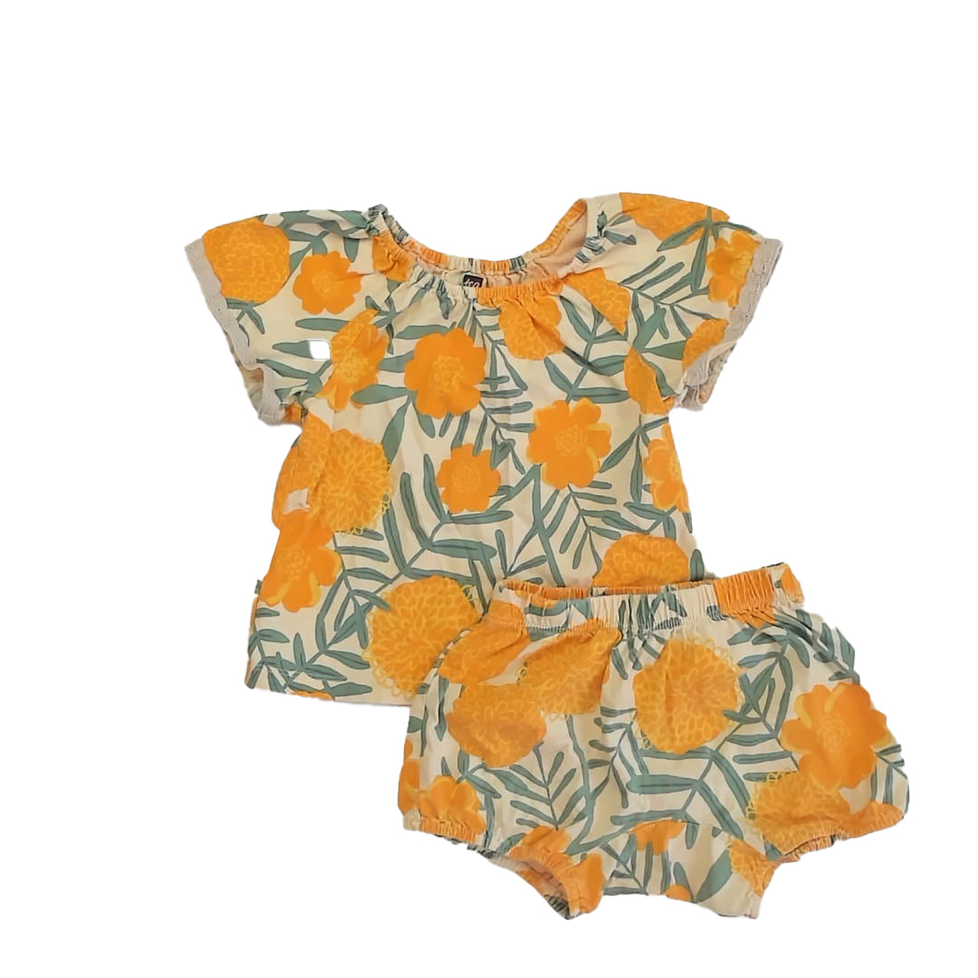 Tea Collection Boys Yellow Floral Apparel Sets Size: 3T Yellow Floral