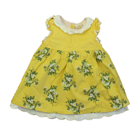 Matilda Jane Girls Yellow Floral Dress Size: 6-12 Months Yellow Floral