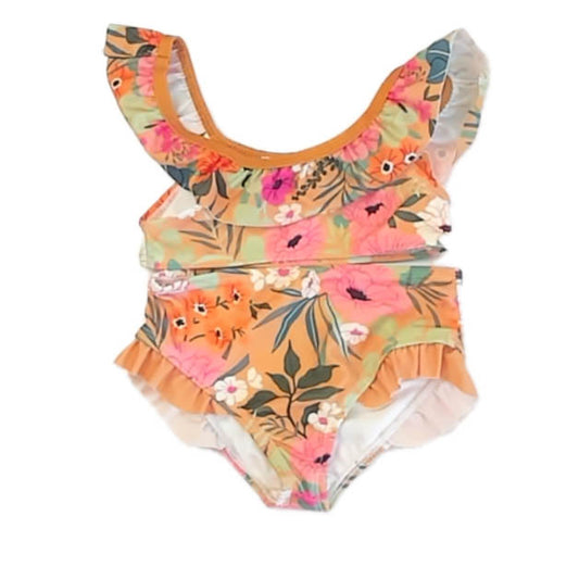 Little Swim Girls Yellow Floral 2-piece Swimsuit Size: 6 Months Yellow Floral