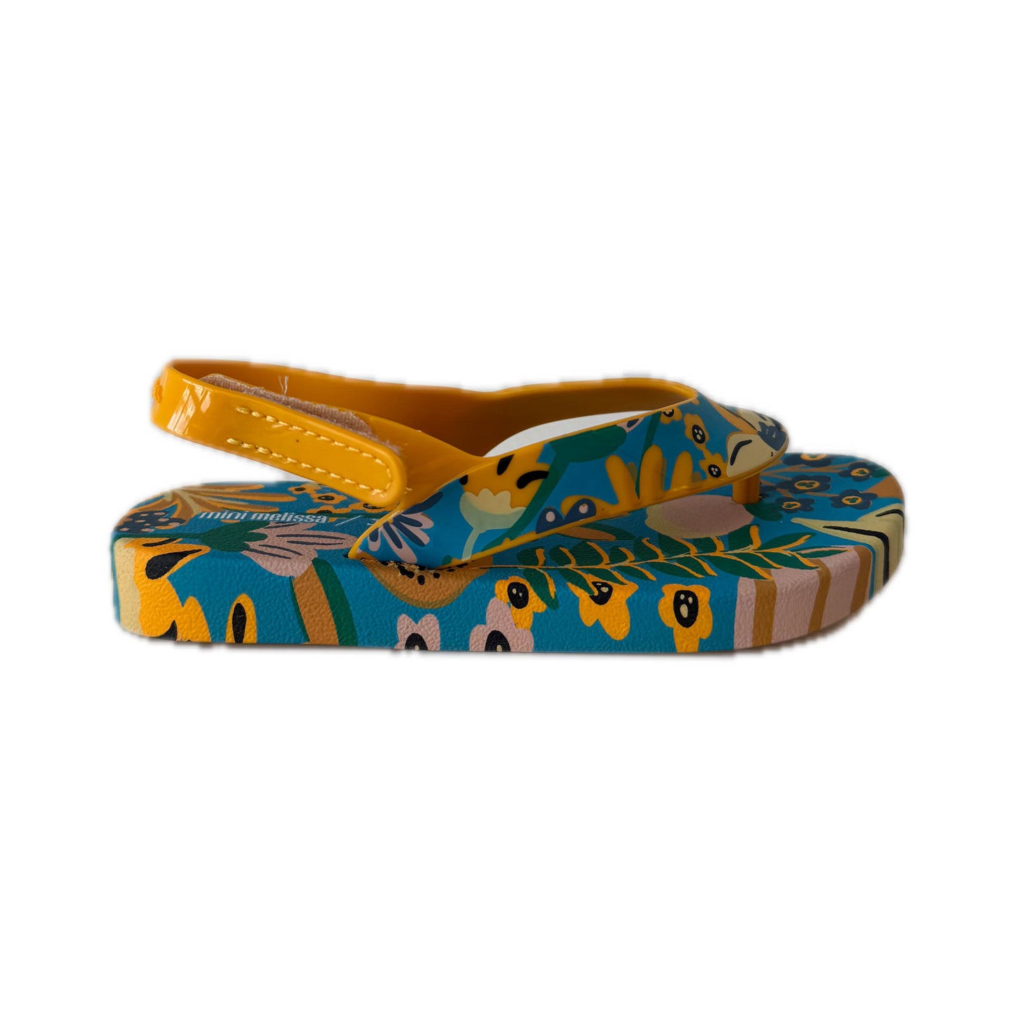 Mini melissa Girls Yellow Floral Flip Flops Size: 8 Toddler Yellow Floral