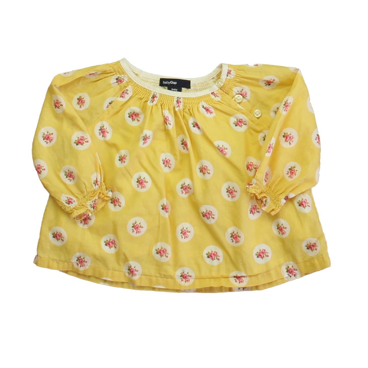 Gap Girls Yellow Floral Blouse Size: 3-6 Months Yellow Floral