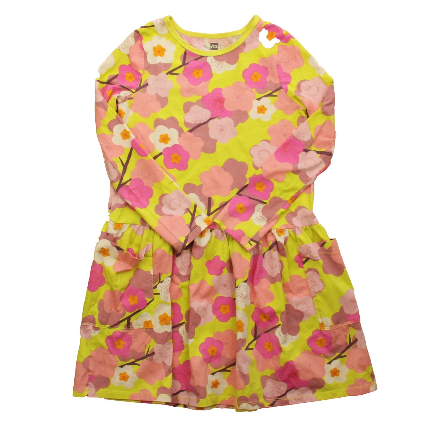 Tea Girls Yellow | Floral Dress Size: 8 Years Yellow | Floral