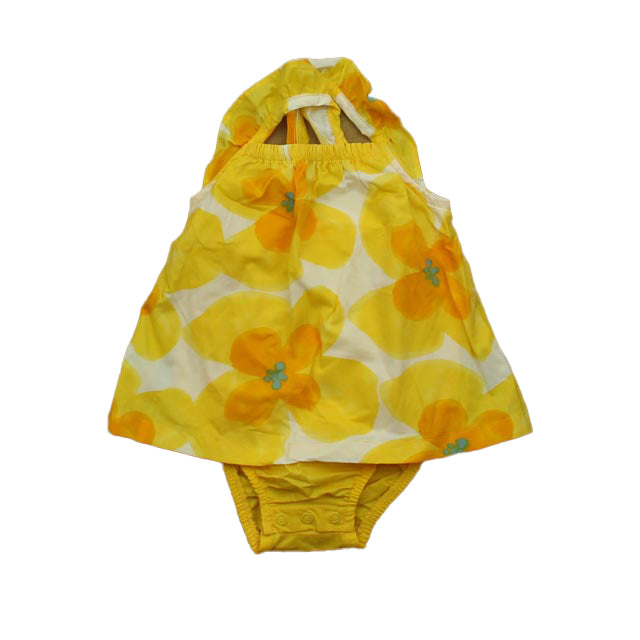 Carter's Girls Yellow Floral Romper Size: 6 Months