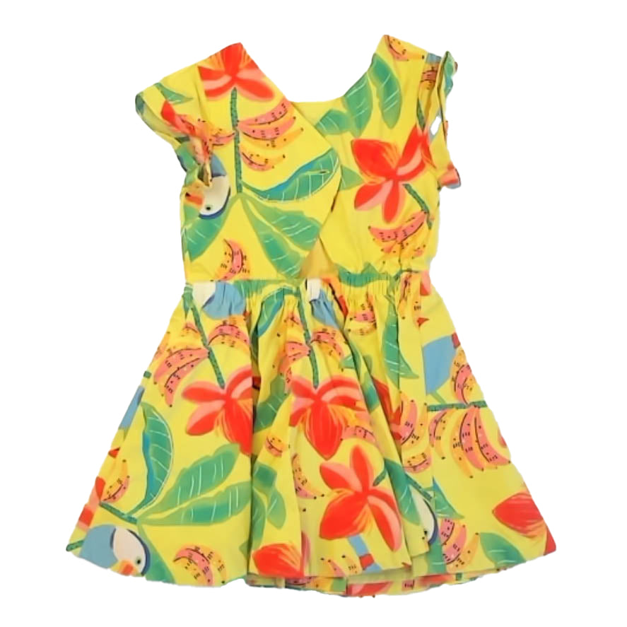 Tea Collection Girls Yellow Floral Dress Size: 4T Yellow Floral