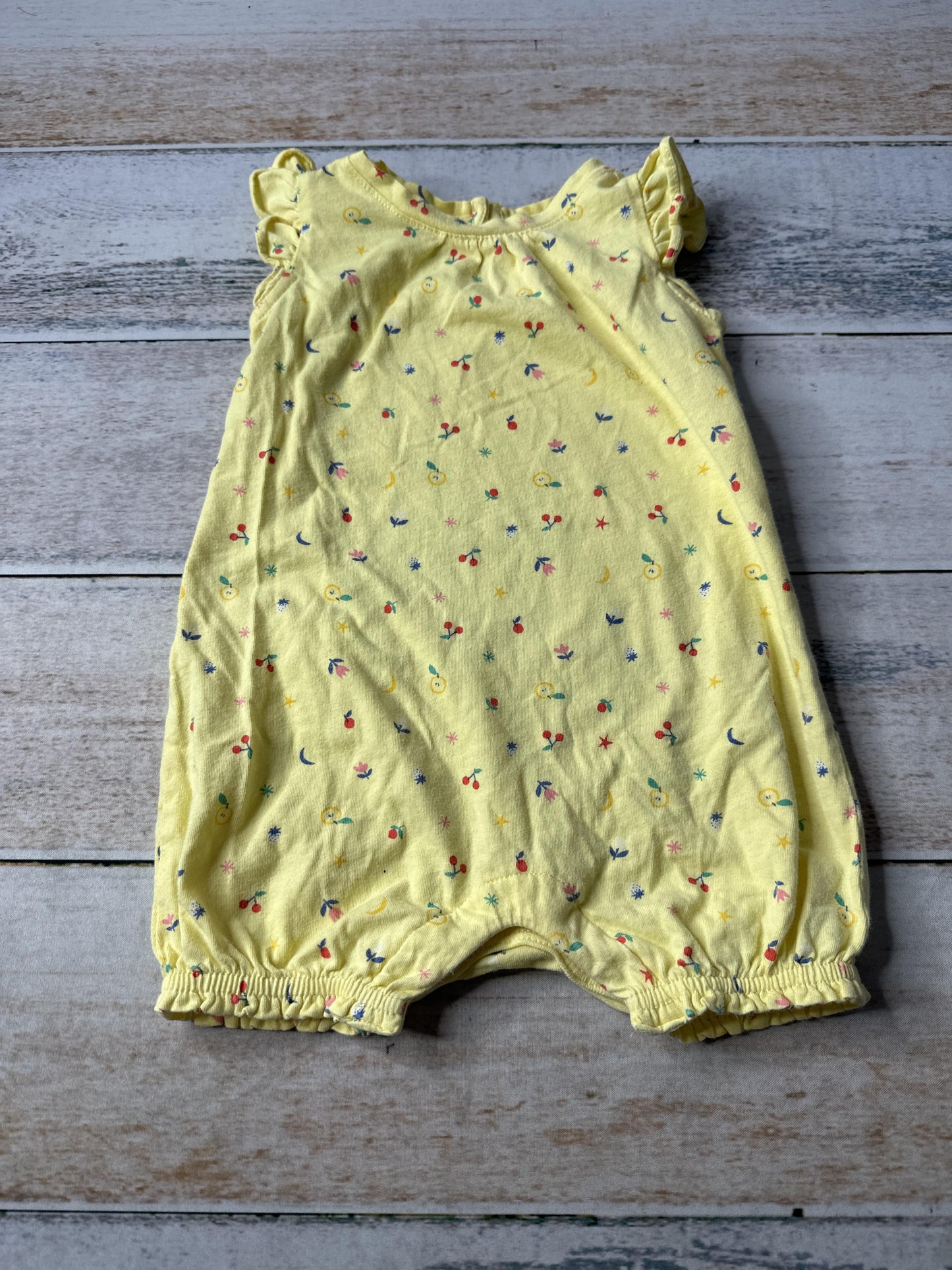 Gap Girls Yellow | Flowers Romper Size: 6-12 months Yellow | Flowers