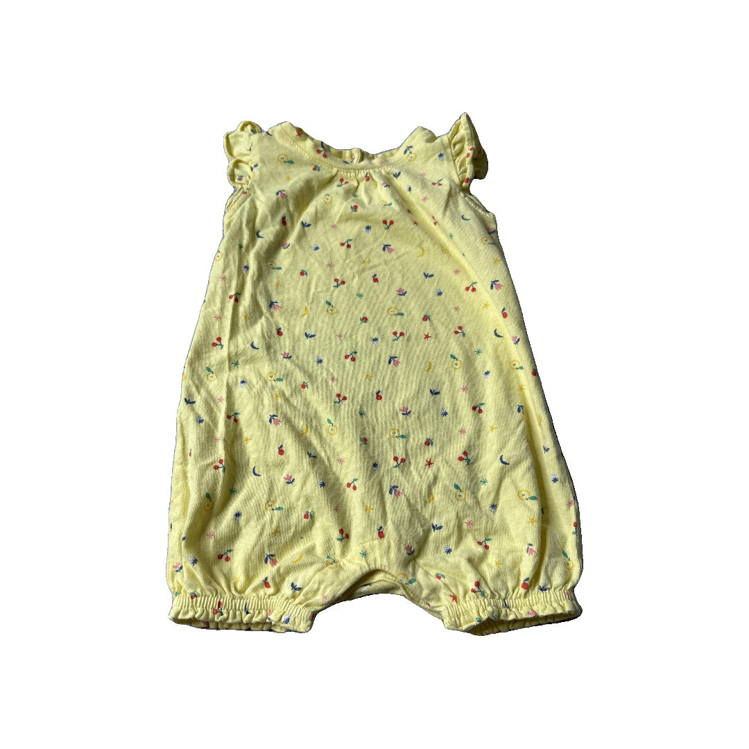 Gap Girls Yellow | Flowers Romper Size: 6-12 months Yellow | Flowers