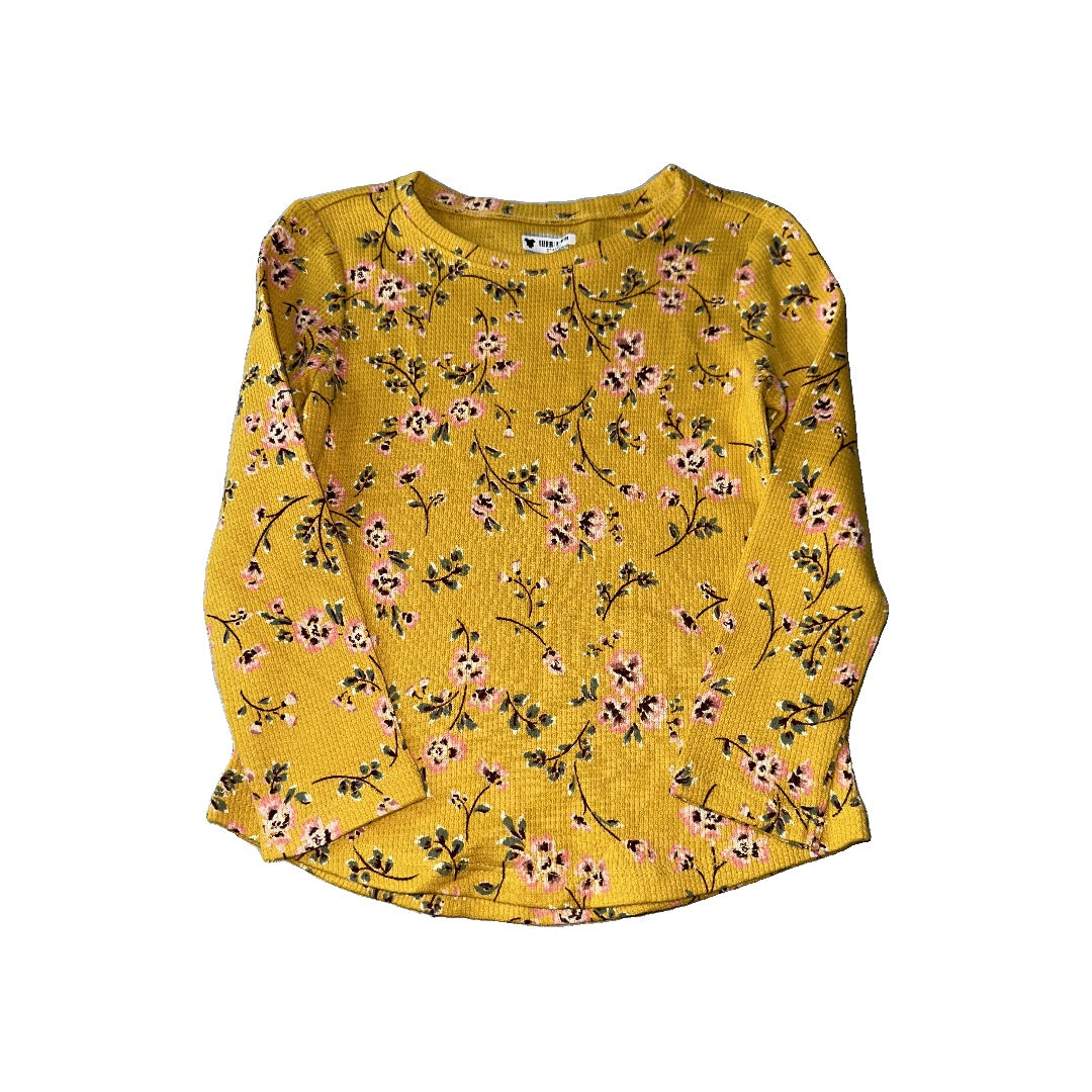 Old Navy Girls Yellow | Flowers Long Sleeve T-Shirt Size: 2T Yellow | Flowers
