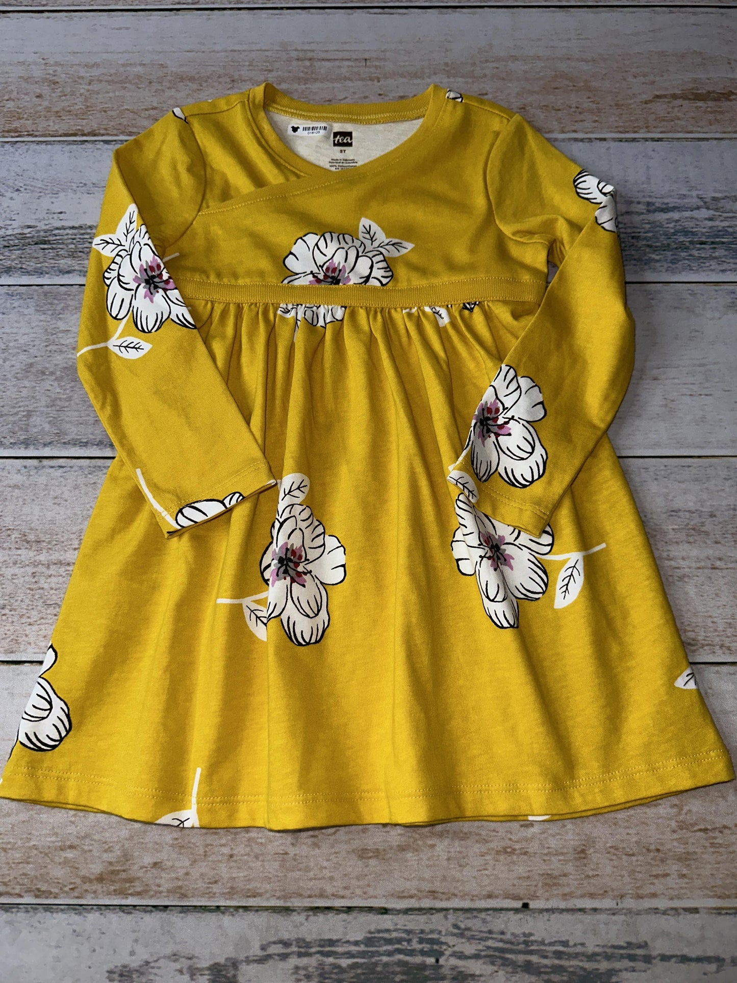 Tea Girls Yellow | Flowers Dress Size: 2T Yellow | Flowers
