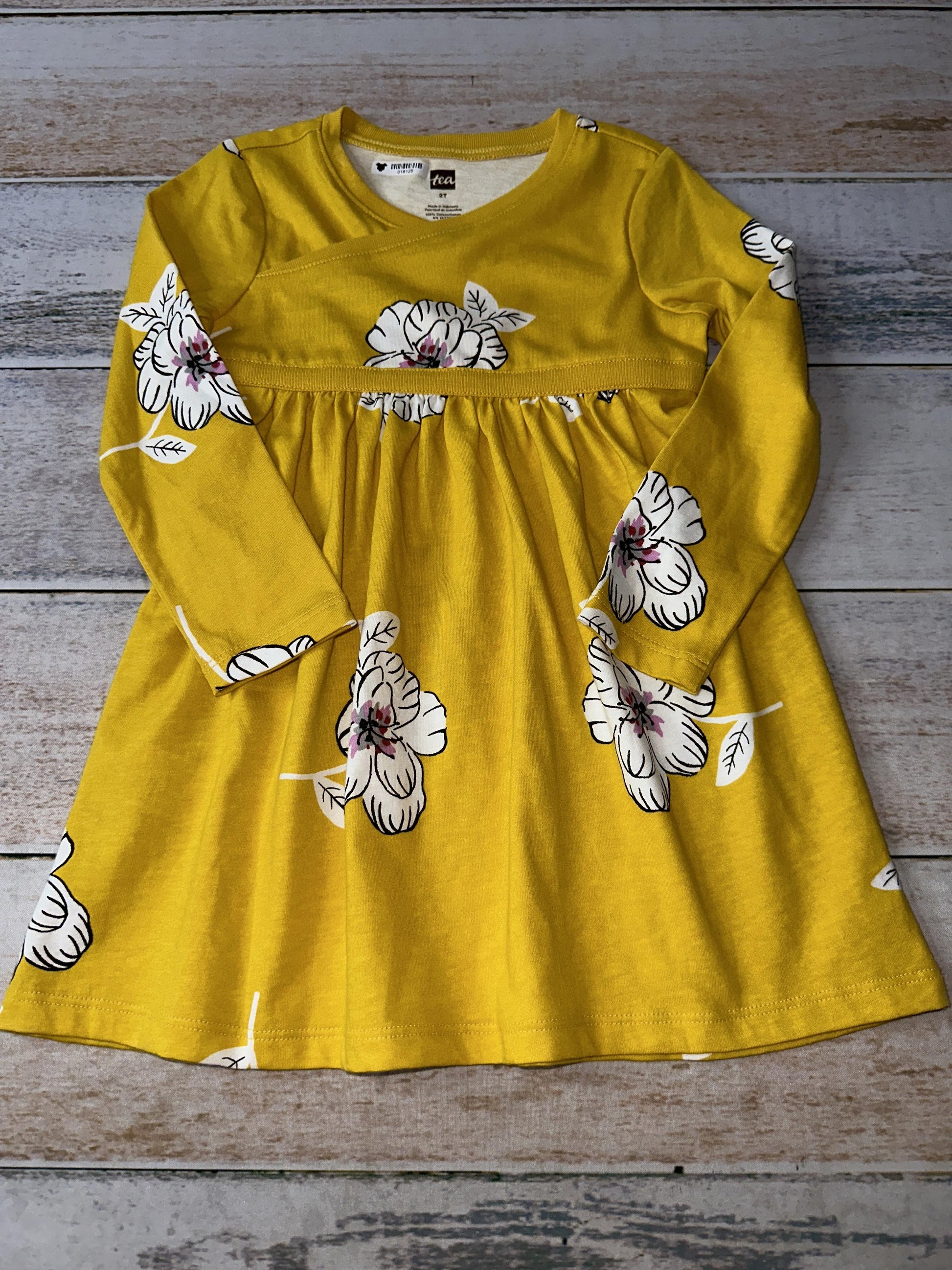 Tea Girls Yellow | Flowers Dress Size: 2T Yellow | Flowers