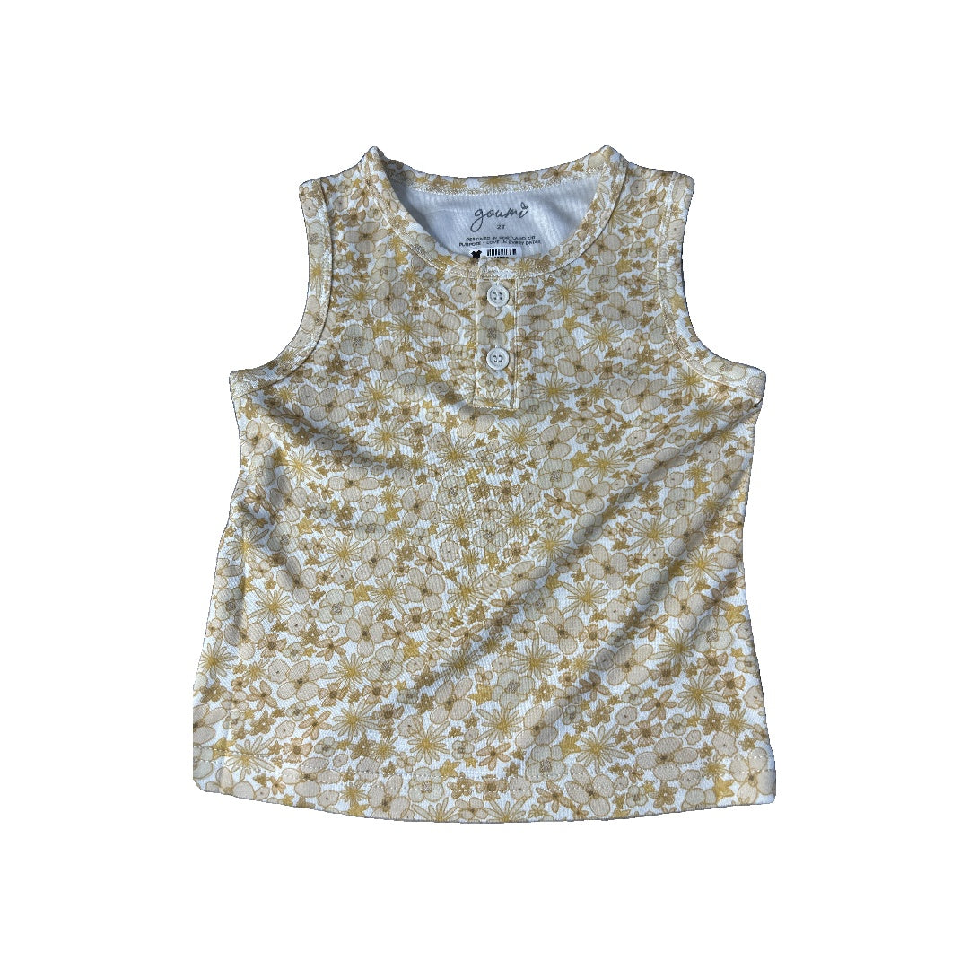 Goumi Unisex Yellow | Flowers Shirt Size: 2T Yellow | Flowers