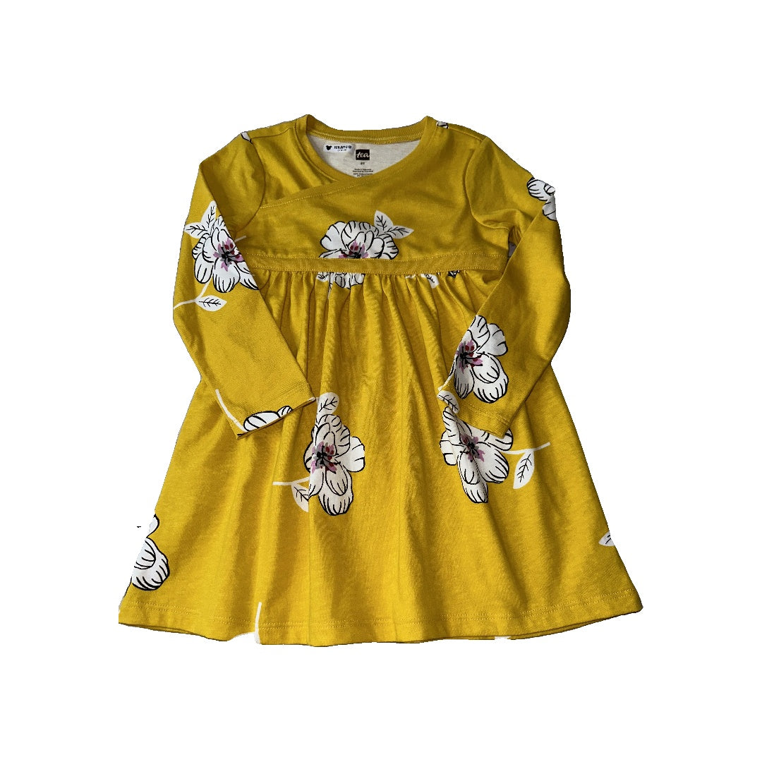 Tea Girls Yellow | Flowers Dress Size: 2T Yellow | Flowers