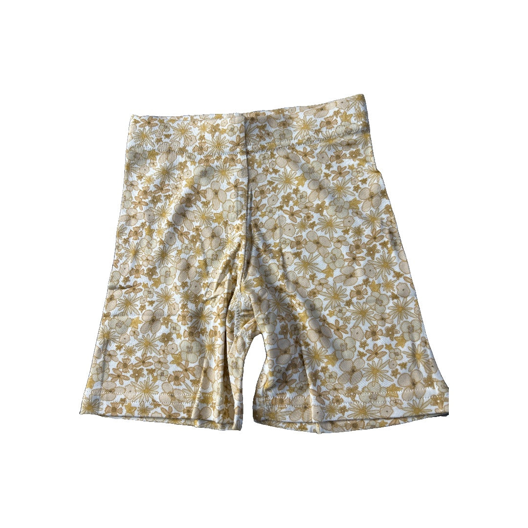 Goumi Girls Yellow | Flowers Shorts Size: 3T Yellow | Flowers