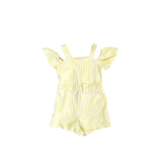Janie and Jack Girls Yellow Gingham Romper Size: 2T Yellow Gingham