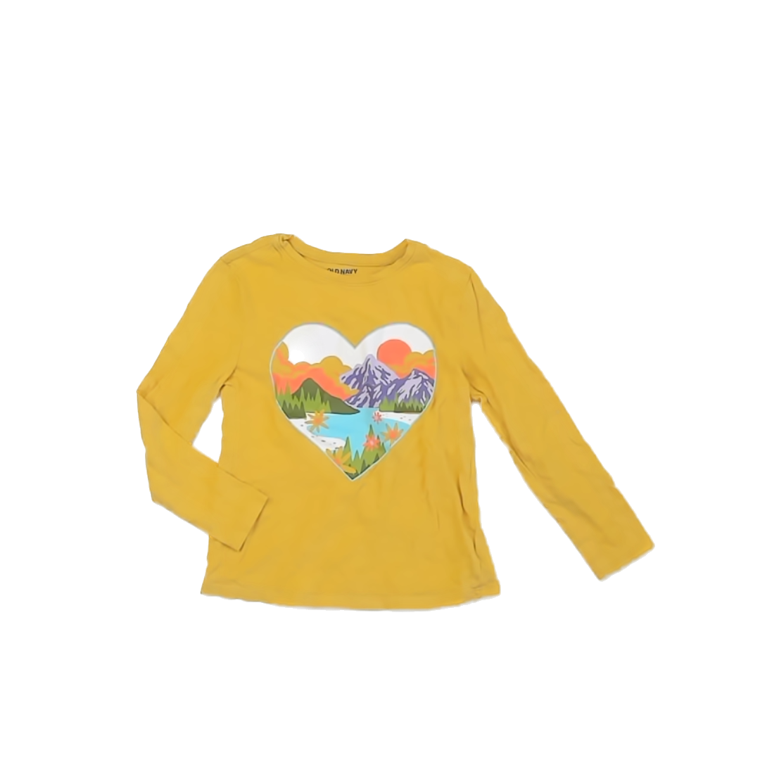 Old Navy Boys Yellow | Graphic Long Sleeve T-Shirt Size: 5T Yellow | Graphic