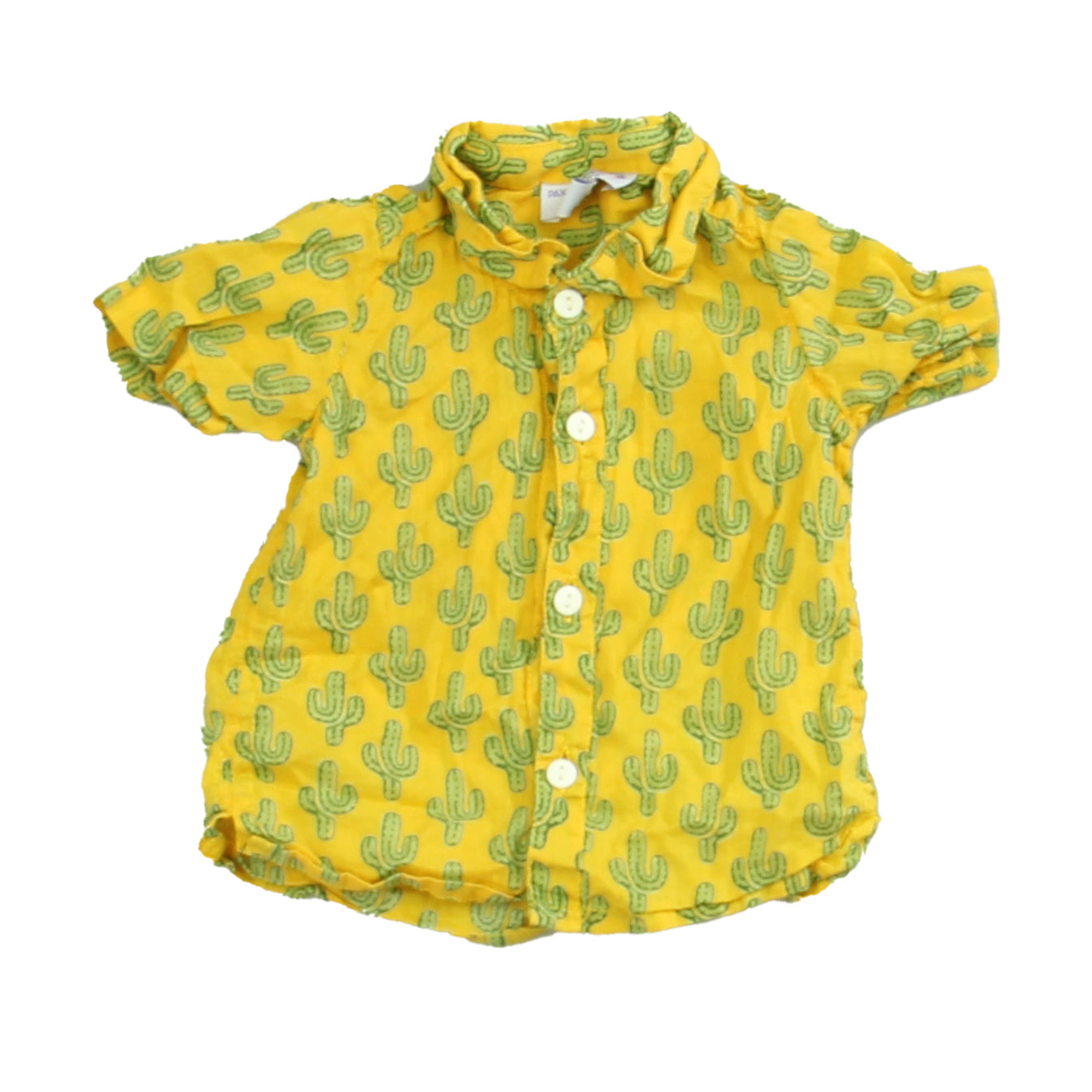 Pax Philomena Boys Yellow | Green Cactus Button Down Short Sleeve Size: 3 Months Yellow | Green Cactus
