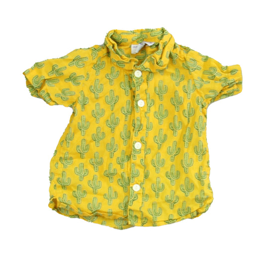 Pax Philomena Boys Yellow | Green Cactus Button Down Short Sleeve Size: 3 Months Yellow | Green Cactus